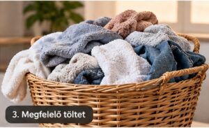 Törölközők és vastag ruhák szárítógép dobjában