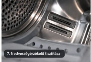 Szárítógép nedvességérzékelő tisztítása puha kendővel